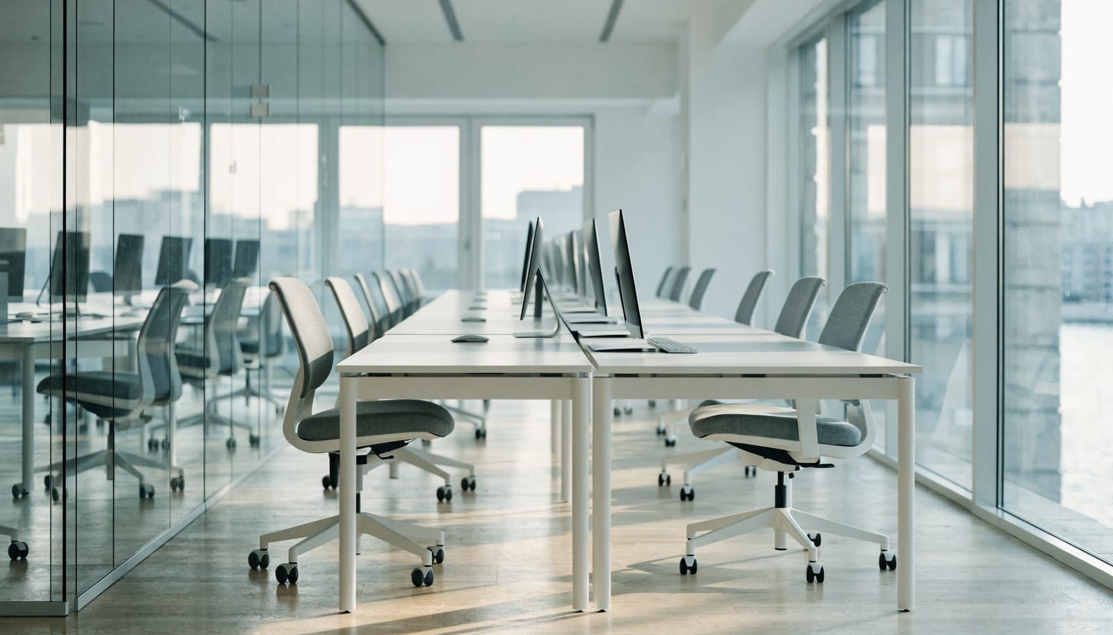 A clean, open-plan Edmonton office